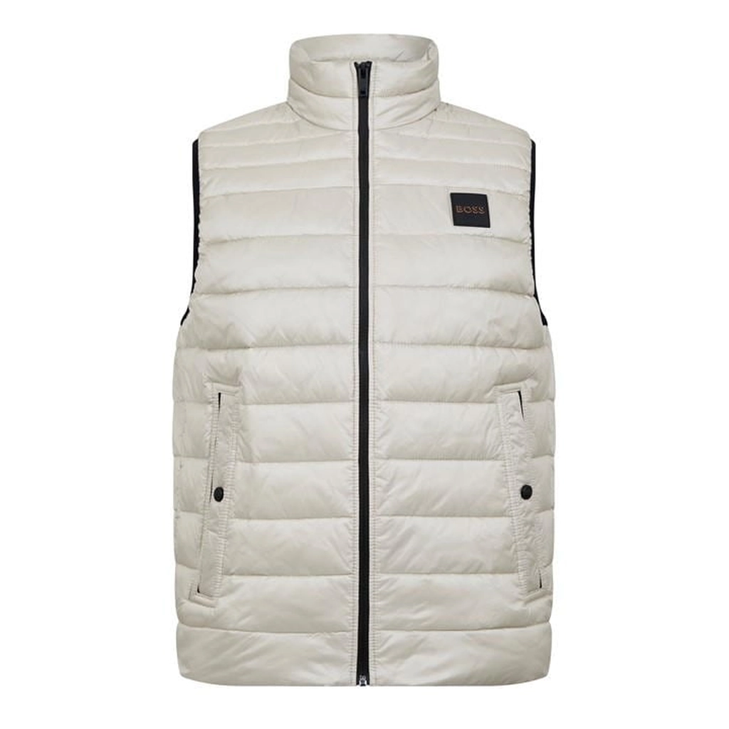 Hugo Boss Water-Repellent Logo-Patch Gilet - Beige